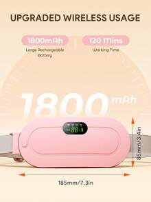 JMMO 1 قطعة حزام خصر قابل للارتداء مريح مع تسخين، شحن USB & درجة حرارة قابلة للتعديل. يخفف من عدم الراحة في البطن. لون موحد للبالغين، مثالي للاستخدام الداخلي والخارجي في جميع الفصول. بطارية مدمجة 1200mAh. - مشاهدة 7