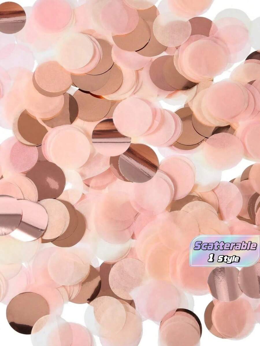 Kemasan 50g, 2,5cm, Konfeti Kertas Warna-warni Bentuk Lingkaran Warna-warni Rose Gold Pink, untuk Kembali ke Sekolah dan Hari Valentine - MultiWarna - View 1