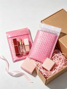 20 Pcs/Set,Bubble Packaging Bags, Pink Color, 4.33*5.9/5.11*7/7*9 Inch,Self-Adhesive Waterproof Packing Bags,Self-Sealing Transport Bag, Foam Shockproof Bubble Film, Suitable For Express Packaging, Cosmetics, Jewelry,Shipping Parcels,Fragile Items - Pink - View 2