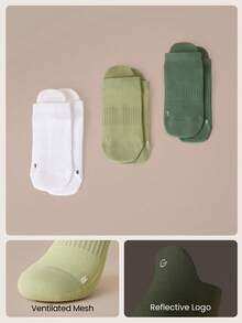 GLOWMODE 3 Pairs Arch Support Everyday Socks Gym - Green - View 6