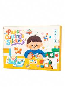 MINKOJA Kids DIY Paper Cutting And Pasting Craft Kit, Early Educational Scissor Skills Activity Book With Plastic Scissors And Glue, Fine Motor Skill Shape Matching Toy For Toddlers 36M+ - Multicolor - View 11
