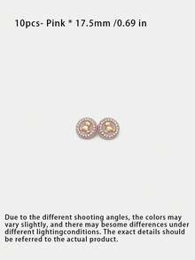 1 Pack 10 Pieces Pink Rhinestone Cartoon Bear Metal Buttons Decorative Fasteners For Cashmere Coat Windbreaker Sweater Outerwear Sewing Accessories - 10pcs - View 15