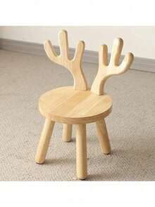 Wooden Stool With Rabbit Ears, A Wooden Photography Prop, Creative Small Stool, Shoe-Changing Stool, Animal-Designed Chair, For Room Decoration And Studio Photography Props, Living Room, Kitchen, Classroom.Christmas Decorations - Multicolor - View 10