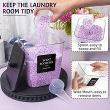 3 Packs Clear Acrylic Laundry Pods Container, Laundry Room Organization Containers, Large Laundry Detergent Powder Storage Containers With Black Lids & Labels, Laundry Pods Holder For Scent - Multicolor - View 3
