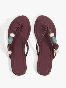 Grefit Womenheeledsandals - Burgundy - View 3