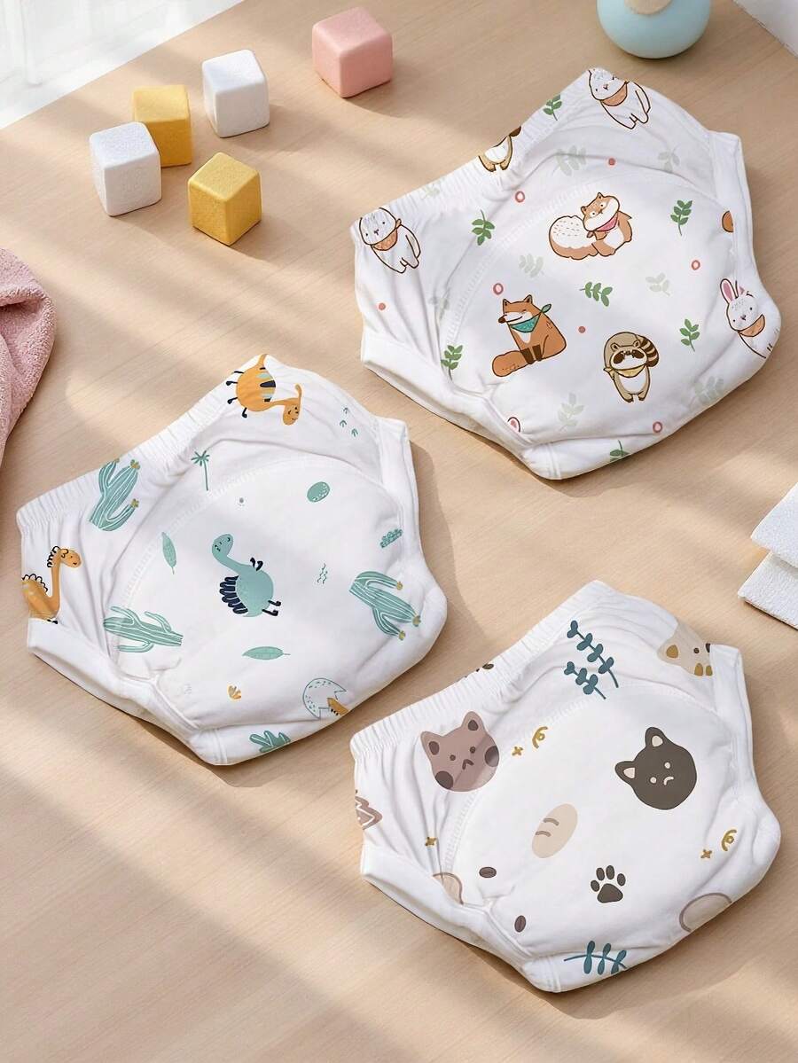 Popok Latihan Buang Air Kecil Bayi Motif Kartun Mori, Bagian Dalam Tebal dan Menyerap, Dapat Digunakan Berulang Kali untuk Latihan Buang Air Kecil Bayi dan Balita. - MultiWarna - View 1