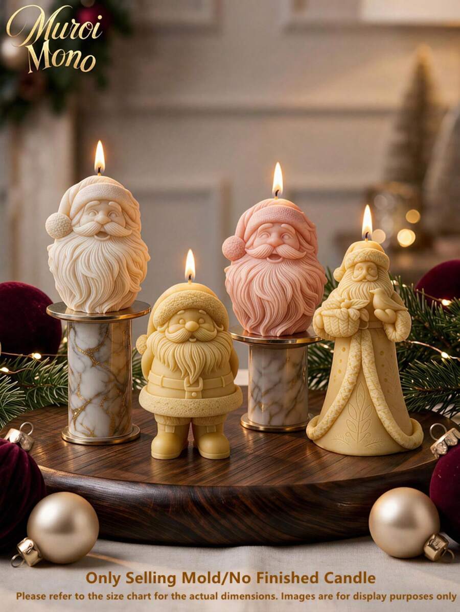 Christmas Santa Claus Candle Mold Father Christmas Silicone Mold Kriss Kringle DIY Form Concrete Resin Casting Mold Home Decor