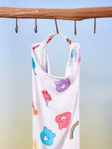 SHEIN X Care Bears 1 Cartoon Cute Printed Mother Nursing Gown, Go Out Baby Carriage Cover, Soft And Comfortable For Daily Use In All Seasons - Multicolor - View 8