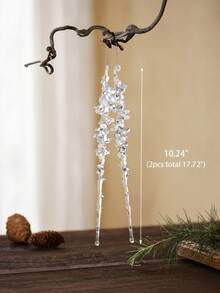 Transparent Acrylic Snowflake Ornaments, Christmas Tree Hanging Pendants, Decorative Hanging Props For Xmas Wreath, Gift Bag & Scene Layout Decoration - Multicolor - View 9