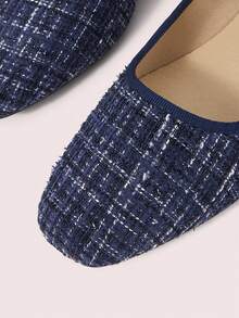 CUCCOO DOLLMOD Women's Shoes, Navy Blue Fabric, Square Toe Simple Buckle Flats, Comfortable Atmosphere, Versatile Soft Sole For Daily Commuting Mary Jane - Royal Blue - View 9