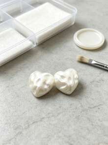 1 Pack 10 Pieces White Irregular Pearl Heart And Star Shaped Buttons Premium Decorative Fasteners For Sweater Cashmere Coat Outerwear Sewing Accessories - 10pcs - View 5