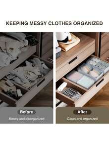 6PCS Fabric Drawer Style Cosmetic Storage Box, Multi-Compartment Makeup Organizer With Handle, Portable Jewelry Storage Box, Dustproof Dresser Storage Solution, Bedroom Home Decor, Vanity Counter Organizer - White - View 3