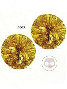 Bright And Shiny Cheerleading Pom‑Poms, Suitable For Cheerleading, Sports Meets, Parades, Cheering Events, Rallies And Party Performances. Equipped With Fixed Ring Buckles, They Are Supplies For Cheerleading Dance Competitions And Parties. - multicolor - View 19