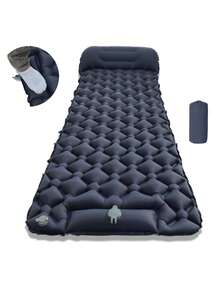 1pc Double Layer Inflatable Sleeping Pad – Built-In Air Pump, Ultralight Portable Waterproof Air Mattress For Camping, Outdoor Travel - Multicolor - View 14