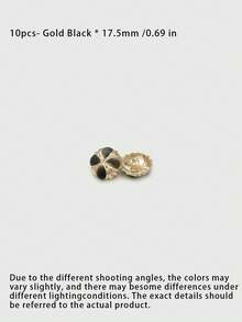 1 Pack 10 Pieces Irregular Metal Buttons Colorful Four‑Leaf Clover And Flower Shaped Fasteners For Women Wool Overcoat Sweater Suit Outerwear Sewing Accessories - 10pcs - View 10