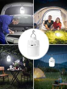 4‑Pack Multi‑Function Super‑Bright LED Bulbs, USB Rechargeable Tent Lights For Outdoor Camping, Emergency Use & Yard Decoration - Multicolor - View 6