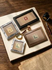 Haus Hana 1pc Creative Wooden Hollow Photo Frames, Square Tabletop Picture Stands For Office Desk, Decorative Display Holders - multicolor - View 11
