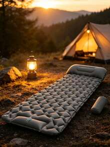 1pc Double Layer Inflatable Sleeping Pad – Built-In Air Pump, Ultralight Portable Waterproof Air Mattress For Camping, Outdoor Travel - Multicolor - View 11