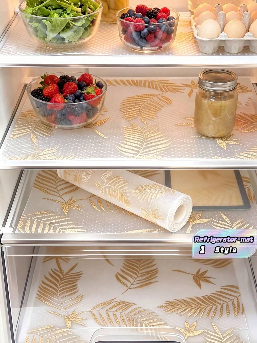 4pcs EVA Refrigerator Mats, Waterproof Moisture‑Proof Anti‑Slip Washable Reusable Lemon Pattern Liners. For Fridge, Cabinet Drawer, Shelf, Kitchen Counter, Home Kitchen Decor, Household Storage, Holiday, Festival & Daily Surface Protection.