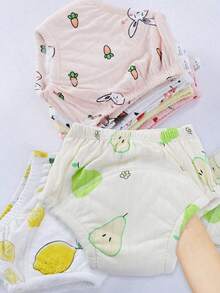 Sweet Fruit And Vegetable Pattern Baby Training Diapers, Thickened Absorbent Inner, Infant And Toddler Toilet Practice Can Be Repeated To Clean Diaper - Multicolor - View 2