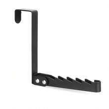 Hook Hanger Behind The Door, Foldable Storage Rack Behind The Door, Space-Saving Hanging Storage Hanger, Suitable For Bedroom And Bathroom Clothes, Coats, Towels (White/Black) - multicolor - View 14