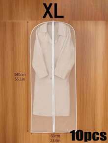 Found Favorite 1/5/10 Pcs Transparent Garment Dust Cover Bags, Zippered Hanging Clothes Storage - Multicolor - View 12