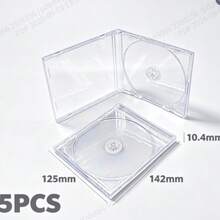 2/5/10 Pcs/Set Square CD Cases, Single Disc Plastic DVD Cases, PS DVD Disc Storage Boxes, CD Album Organizer Cases, Recording Boxes, Mini Storage Cases - White - View 12