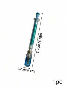 Zazumi 1pc/2pcs/3pcs Novelty Syringe Design Writing Pens, Clear Plastic With Colored Decor Parts, Vaccine Bottle Motif 0.5mm Fine Point Pen For Daily Planner Draft Work, Gift For Desk Organizers Festival Gift - multicolor - View 17