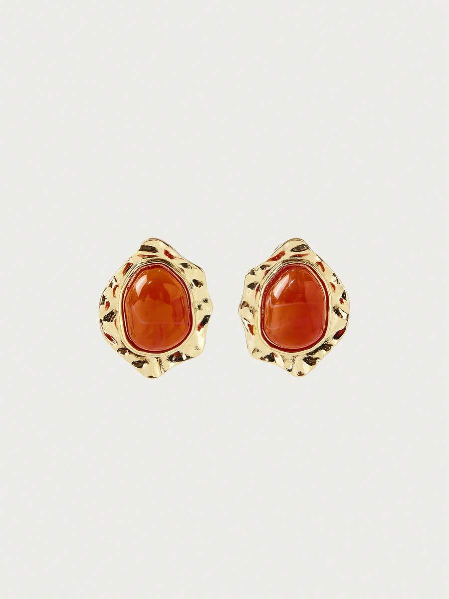 Glisma Resin Earrings (Random Pattern),Premium/Old Money/Classy,Sexy/Vintage,Summer/Beach/Prom/Party - Multicolor - View 1