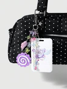 ROMWE Kawaii 1個創意清新多色星星蝴蝶串珠閃光翅膀魚餅鏡面遊戲壓克力卡套DIY鑰匙圈包包吊飾 2110257 - 多色-243 - 查看 2