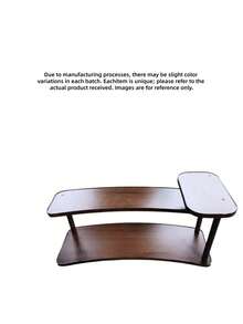 1Set Multi Tier Arc Shape Shelf Rack Wood Grain Storage Display Organizer Freestanding Wall Mount Curved Edge Minimalist Walnut Color Bookend Plant Stand Desk Bookshelf Unit For Living Room Bedroom Office Kitchen Balcony Entryway Housewarming - Walnut - View 9