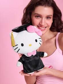 HELLO KITTY AND FRIENDS | SHEIN 1PC-Cute Kitty Graduation Gown Plush Doll, Graduation Season Doll, Graduation Plush Gift - Black - View 1