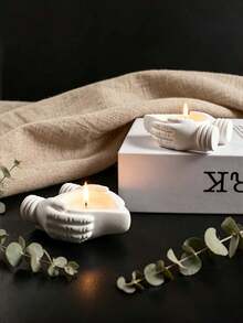 Cetakan Silikon Pot Bunga Tempat Lilin Bentuk Hati Genggam DIY Alas Lilin Aromaterapi Cetakan Resin Penyimpanan. - Memegang cinta di tangan - View 7