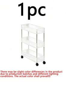 1pc Bathroom Shower Caddy, Freestanding Movable Vanity, Bathroom Rolling Cart, Gap Storage Rack For The Toilet. - Multicolor - View 10