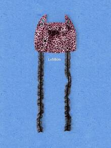 Popjeli Leopard Print Hat - Pink - View 10