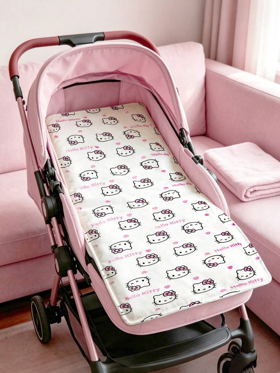 HELLO KITTY AND FRIENDS | SHEIN 1件裝印花舒適嬰兒車座墊，適合男孩與女孩 - 彩色 - 查看 1