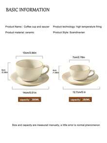 Cangkir Espresso Keramik Kapasitas Kecil dengan Sentuhan Klasik, Desain Indah untuk Kemudahan Penggunaan, Cangkir Kopi Keramik dan Piring yang Serasi untuk Perlengkapan Sekolah. - MultiWarna - View 2