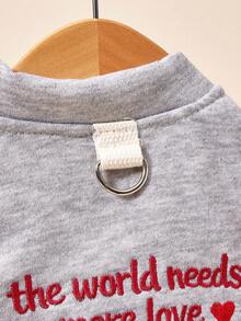 PETSIN 1pc Pet Clothing, Embroidered Letters With Pockets, Cat And Dog Universal Hoodie, Casual And Comfortable Daily Wear, Open Button Top - Multicolor - View 8