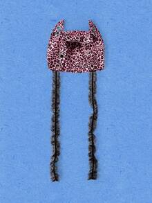 Popjeli Leopard Print Hat - Pink - View 4