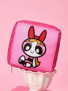 THE POWERPUFF GIRLS X SHEIN 方形收納包，拉鍊密封，可存放衛生棉、化妝品、耳機數據線，支持單個或整套，女孩通勤、旅行便攜多功能雜物化妝收納包 - 彩色 - 查看 6