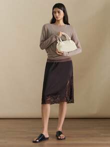 Wovira Ladies' Fashionable Beige Handbag With Exquisite Skeleton Weaving For Daily Use, Commuting, Vacation, Travel - Beige - View 8