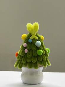 1/2/3pcsDIY Potted Flower Pipe Cleaners Craft Kit, Multicolor Chenille Stem Set With Mini Flowerpot, Handmade Potted Bouquet Making Supplies, Tabletop Home Decor, Valentine'S Day Birthday Gift For Adults - Multicolor - View 4