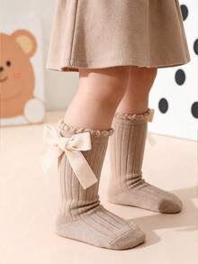 SHEIN 4 Pairs Of Sweet And Cute Solid Color Bow Bubble Socks Are Suitable For Daily Life - Multicolor - View 8