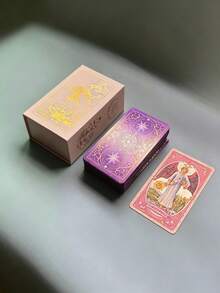 "1 Set Tarot Card Gift Box, Purple Elegant Tarot Deck For Beginners & Experts, Multi-Mode Original Oracle Cards With Meanings, Destiny Divination, Ideal Christmas Halloween Thanksgiving Gift" - Multicolor - View 2