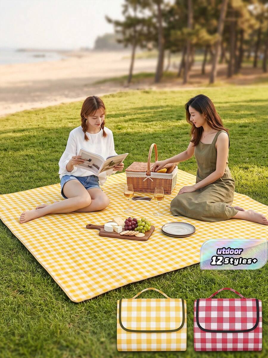 Outdoor Picnic Mat, Quick And Easy To Pack Up, Moisture-Proof Mat, Thickened Picnic Blanket, Outdoor Supplies, Portable, Quick-Pack, Waterproof, Suitable For Outdoor Cooking, Camping, Tent Mat, Camping Mat, Quick-Pack Mat, Convenient And Fast - Multicolor - View 1