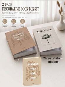 2PCS Openable Decorative Book Box Set Fashion Storage Display For Coffee Table Bookshelf Mantel Home Decor Photo Keepsake Organizer - Storage Box - View 5