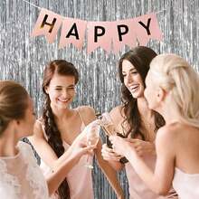 100*200cm Silver Tassel Ribbon, Shiny Metallic Texture Design, Suitable For Photography Studio Props, Birthday Party, Bridal Shower, Wedding Decoration, Backdrop, Party Decoration, Photo Booth Props - Silver - View 7