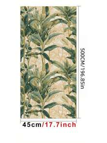 1 Roll Vintage Thick Tropical Tree Banana Leaf Regular Foliage Line Pattern Self Adhesive Waterproof Stainproof Wipeable Removable Wallpaper Sticker For Kitchen Cabinet Table Chair Room Background Renovation Home Decoration DIY Easy Install Durable - multicolor - View 2