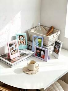 Small Mini Picture Frame, Colorful Plastic Tabletop Photo Display Stand, Mini Photo Holder Desk Decoration, Instant Camera Photos, Home & Office Decor - multicolor - View 3
