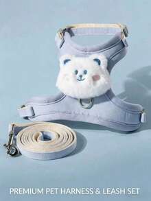 PETSIN Cat Leash Harness, Escape-Proof Y-Shaped Adjustable Cat Walking Jacket, Only For Pet Use - Blue Bear - View 4